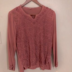 Vintage Bohemian Sequin Blouse Terracotta